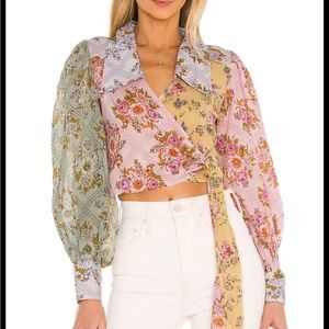 Free People Lucky Penny wrap shirt